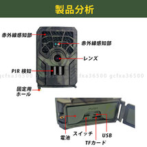  トレイルカメラ 2個 防犯 監視 小型 720P IP54 PIR 解像度 ワイヤレス 屋外 熱感知 赤外線 人感 センサー 配線不要 電池式 防水 庭 駐車場_画像7