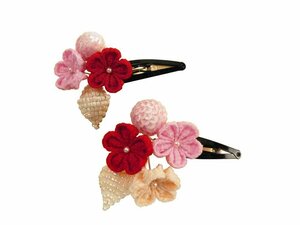 # "Семь, пять, три" японский костюм для # ребенок для украшение для волос цветок 2 шт. комплект ck-458( красный * розовый серия )[ "Семь, пять, три" Новый год Hinamatsuri и т.п.. .... для!]