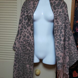 大判ストール レディースショールマフラー豹柄