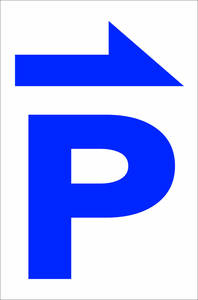  easy vertical signboard [P Mark ( blue ) right arrow seal ] outdoors possible postage included 