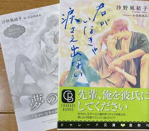 【君がいなきゃ涙さえ出ない】沙野風結子/小山田あみ【帯/コミコミスタジオ特典SSペーパー付】