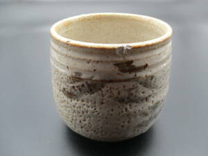 茶4-18　掘り出し物　茶道具　志野焼　筒茶碗　在名◇萩焼　古美術　時代物　骨董品