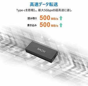 【送料無料】容量:2）120GB_超小型 RAOYI 外付SSD 120GB USB3.1 Gen2 ミニSSD ポータブルSSD 転送速度500MB/秒(最大) Type-Cに対応