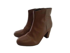 SG0810# new goods shoes popular lady's boots Basic Short bootie inside side fastener L size ( 24.0cm) beige 