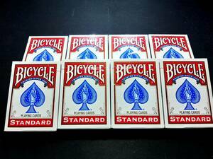 BICYCLE プレイングカード トランプ 8個セット 手品 マジック 赤 バイシクル スタンダード