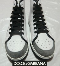 ★新品! DOLCE&GABBANA リッチでお洒落!!存在感抜群☆CS1571 ちょいワル大人の今ドキ!!格上げ☆ロゴハイカットスニーカー 27.5㎝＜8.5＞D&G_画像5