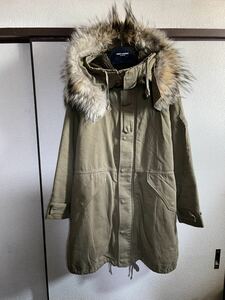 【即決】 【ファー + ボアライナー取外し可能】 GREEN グリーン MODS COAT モッズコートファー ボアライナー付き カーキ色 即決早い者勝ち