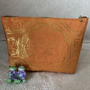 ハンドメイド 絹帯リメイク ポーチ
