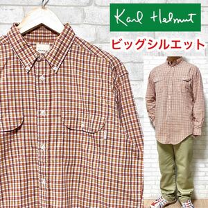 Karl Helmut カールヘルム チェック柄 ビッグシルエットコットンシャツ