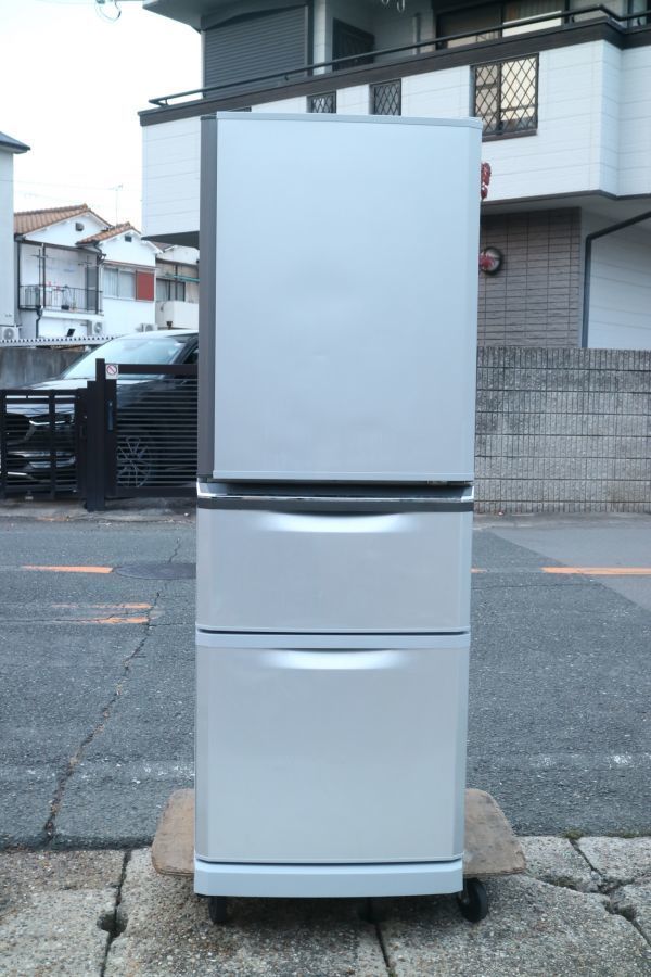 愛知岐阜/送料無料☆三菱 335L 3ドア冷蔵庫 MR-C34Z-W1 16年製