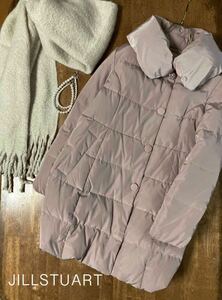  Jill sichu art JILLSTUARTbiju- turn-down collar down coat size S pink beige the smallest lustre beautiful excellent 