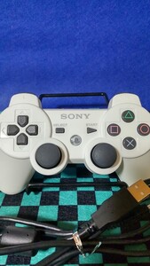 DUALSHOCK3 SONY 純正品 ワイヤレスコントローラーPS3 デュアルショック3 、ホワイトおまけUSBケーブル