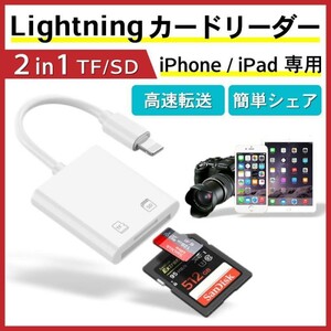 SDカードリーダー iPhone iPad 専用 TFカード ios14対応