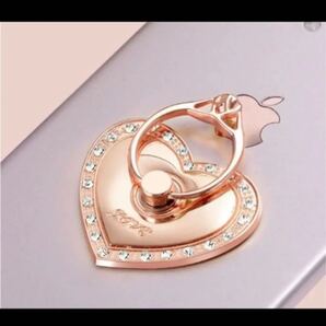 ★★大人気(^^♪☆指輪型☆ハートバンカーリング☆スマホリング☆ハート型ゴールド