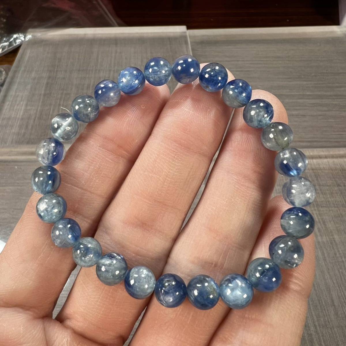 Bracelet Rare en Kyanite Fraise 4 Pierres Naturelles, Fait main, Accessoires (pour femmes), autres