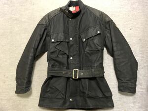  beautiful goods 70s Lewis leather jacket S oil do cotton wax cotton Vintage Rider's long Jean Bab a- bell staff 666