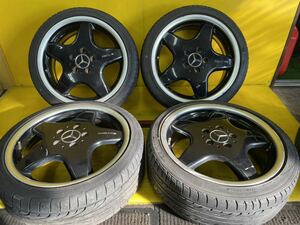 ベンツ用アルミ 7J×17 +57.+49前後[商品番号4584] 205/40R17オマケタイヤ付き4本セット