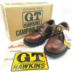 G.T.HAWKINS CAMPING SHOES ホーキンス トレッキングシューズ レースアップ レザー GT4301 サイズ5【未使用・展示品】