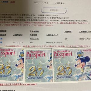 東京ディズニーシー2月12日入園当選パスポート3枚セット