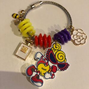 ☆☆☆元気いっぱいビタミンカラー☆☆☆【バッグチャーム】◎ワイヤーリング◎ミツバチ&香水瓶&カメリア