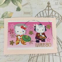 使用済み 80円切手 ハローキティ 歌舞伎 満月印_画像1