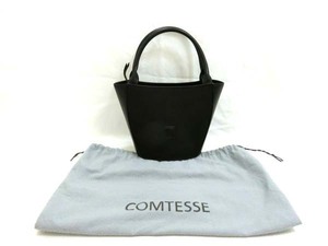 コンテス COMTESSE ハンドバッグ 黒色 保護袋 中古 ■