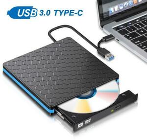 ◇特価 外付けDVDドライブ USB3.0 typeC USB2.0 プレイヤー ポータブル CD/DVD読取/書込 DVD±RW CD-RW Window/Mac 高速 静音 スリム