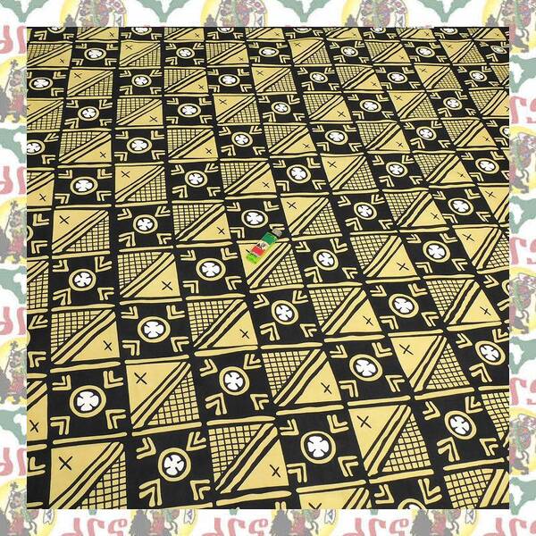 【SALE/180cm x 110cm/2ヤード】アフリカンプリント生地 barg-g12 アフリカ布 アフリカ生地 ゴールドプリント アンカラ キテンゲ パーニュ