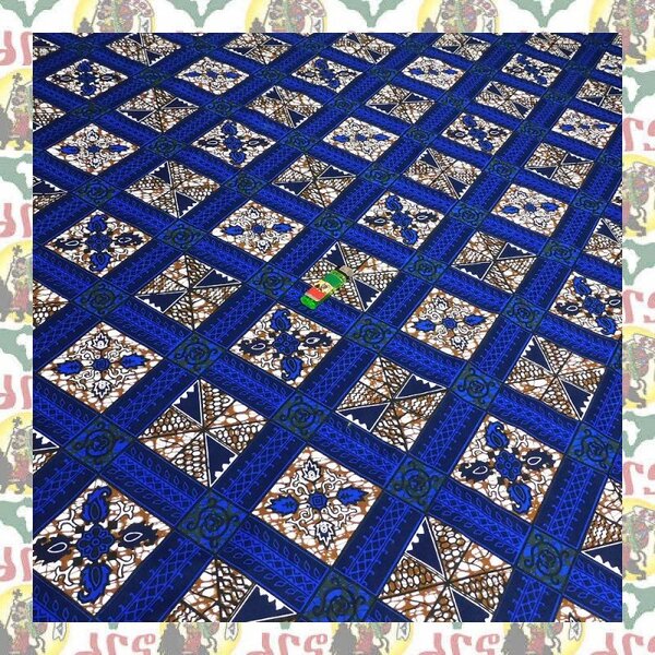 【SALE/270cm x 110cm/3ヤード】アフリカンプリント生地 barg-e40 アフリカ布 アフリカ生地 ゴールドプリント アンカラ キテンゲ パーニュ