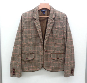 LAND'SEND jacket lady's size :13 number light brown group wool 70% Ran z end Sapporo city west .