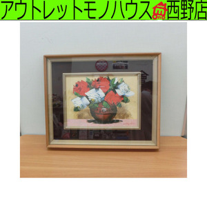 真作 油絵 額付き 宮田将司 薔薇 ４号 保管品 miyata バラ 札幌 西野店 