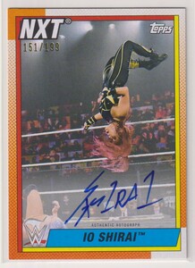 WWE IO SHIRAI AUTO 2021 TOPPS HERITAGE On Card AUTOGRAPH Signature /199 枚限定 紫雷イオ ( しらいいお ) 直筆 サイン スターダム