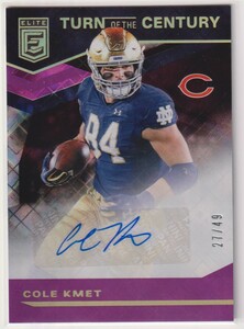 NFL COLE KMET AUTO 2020 PANINI DONRUSS ELITE Turn of the Century AUTOGRAPH SIGNATURE FOOTBALL BEARS /49 枚限定 直筆 サイン