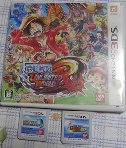 3DS ワンピース セット/アンリミテッドワールド R/ROMANCE DAWN 冒険の夜明け/アンリミテッドクルーズsp/動作品 送料無料