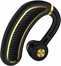 FKブラックゴールド BluetoothワイヤレスBT-HUイヤホン 日本語音声ヘッドセットV4.1片耳 超大容量バッ_画像1