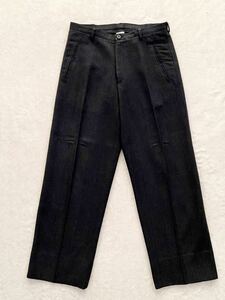 GIORGIO ARMANI size46 black tag men's autumn winter Italy made wide pants slacks joru geo Armani dark gray 