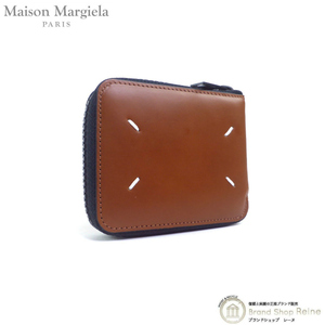メゾン マルジェラ (Maison Margiela) レザー ラウンドジップ 二つ折り 財布 札入れ S35UI0513 ブラウン 新品
