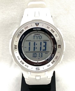 カシオ プロトレック PROTREK トリプルセンサー メンズ 時計 白 タフソーラー PRG-330