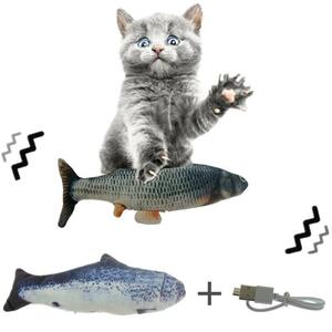 30センチメートルペットの猫のおもちゃusb充電シミュレーション電気ダンス移動フロッピー魚猫のおもちゃペットCH550