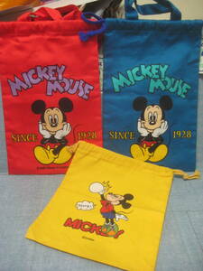 * редкий retro не использовался товар Mickey Mouse ткань сумка 3 шт. комплект *