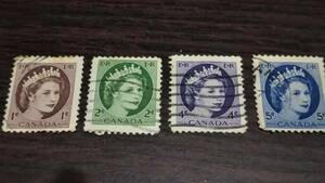 使用済み切手 カナダ 4枚　外国切手