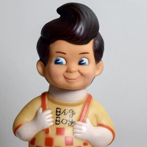 レア ビッグボーイ Big Boy レストラン 筆記体 フィギュア ソフビ 貯金箱 アドバタイジング キャラクター 企業物 ビンテージ 70s C1