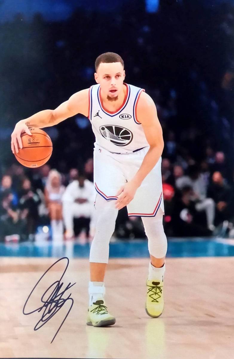 ステフィン カリー 直筆サイン入り フォトポスター NBA Curry 趣味