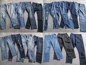 レディース デニムパンツ ジーパン デニム 福袋 ダメージ スキニー フレア 色々 jeans まとめ売り 30本 セット 大量 洋服 古着 仕入れ 83N