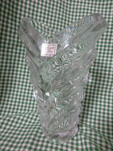 波形シェイプ クリスタルガラス花瓶 13×10×23cm 1.5kg/東洋ガラス