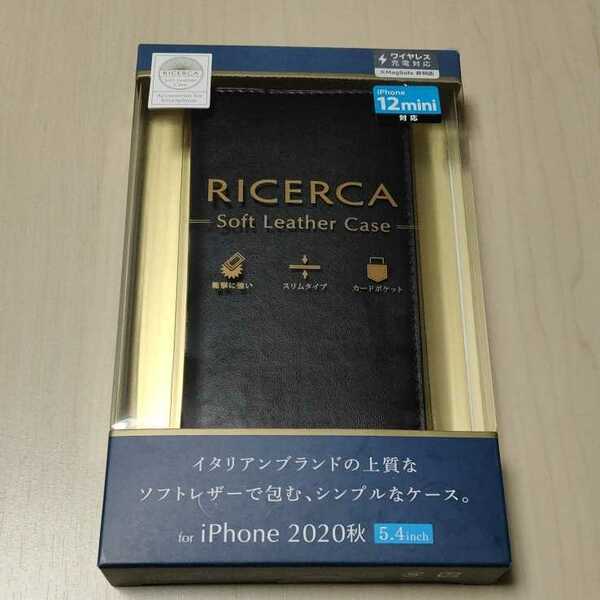 ◎ELECOM iPhone 12 mini ケース 手帳 レザー RICERCA (Coronet) PM-A20APLFYILBK