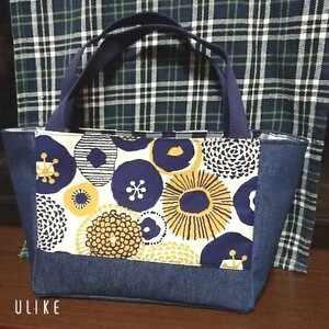 ハンドメイド 北欧花柄トートバッグ