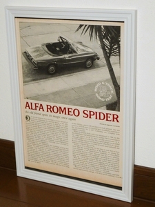 1977年 USA 70s 洋書雑誌記事 額装品 Alfa Romeo Spider アルファロメオ スパイダー / 検索用 店舗 ガレージ ディスプレイ 看板 (A4size)