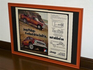 1977年 USA 洋書雑誌広告 額装品 Jeep Pickup Honcho ジープ トラック / 検索用 ガレージ 店舗 看板 ディスプレイ サイン 装飾 (A3size) 