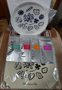 アフタヌーンティーAfternoon Tea紅茶ティーバッグ4袋とトレー・布バック